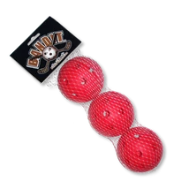 Комплект състезателни топки за флорбол, червен ACITO