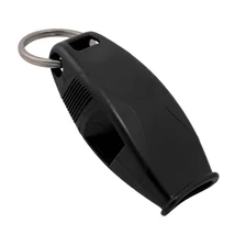 Черна сигнална свирка с връзка за врат за употреба на открито и при спасителни дейности FOX40 SHARX BLACK/BLACK