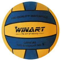 Топка за водна топка, за възрастни, размер 5, синьо-жълта WINART