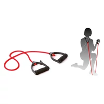 Еластично въже за тренировки (TPR) с дунапренени дръжки, червено TREMBLAY