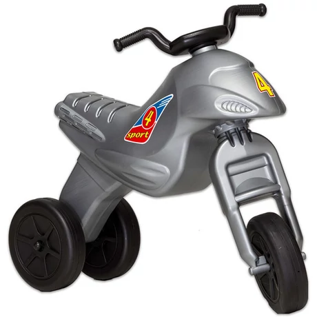 Детско моторче за бутане с крака, сребристо SUPER BIKE 4 MAXI - 143