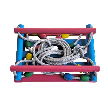 Дървена люлка, цветна синя/червена S-SPORT