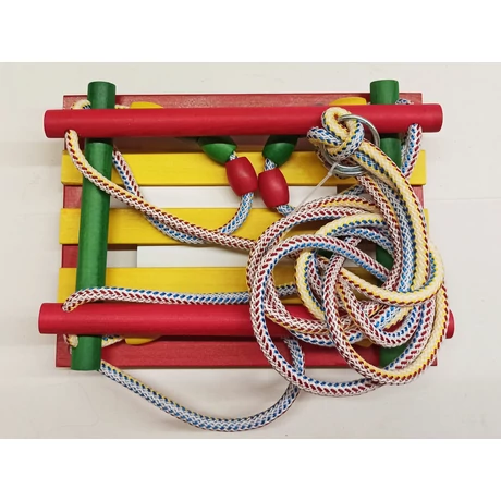 Дървена люлка, цветна жълта/червена S-SPORT