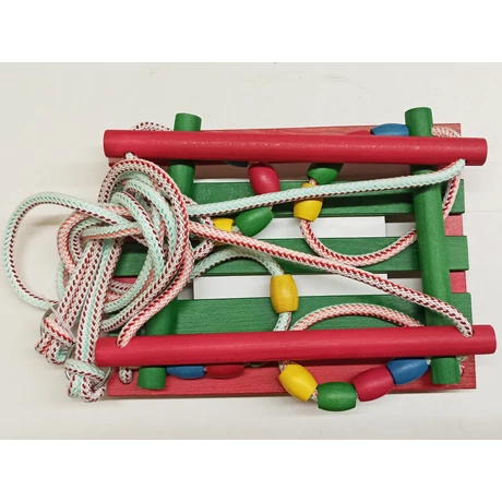 Дървена люлка, цветна зелена/червена S-SPORT