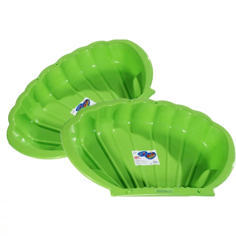 Черупковиден пластмасов пясъчник, Зелен (1 комплект / 2 бр.)