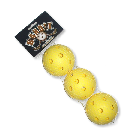 Комплект състезателни топки за флорбол, жълт ACITO
