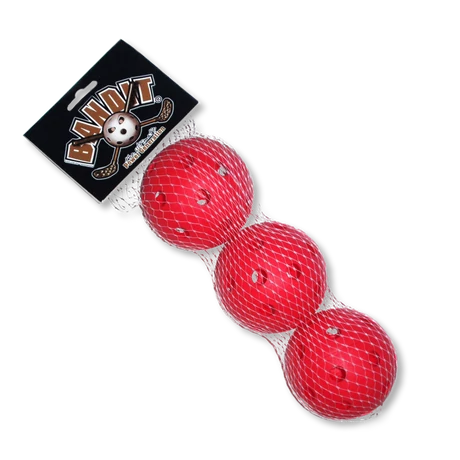 Комплект състезателни топки за флорбол, червен ACITO