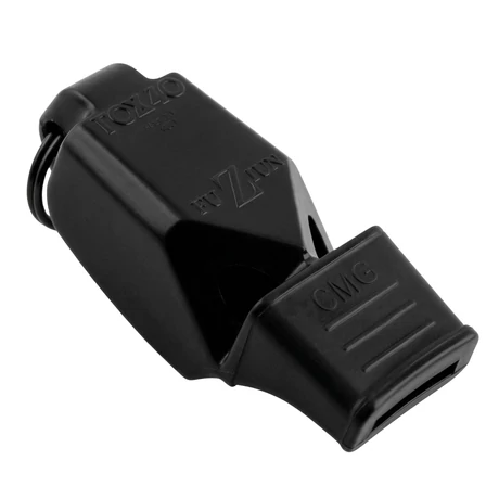 Черна съдийска свирка с връзка и комбинирано звучене FOX40 FUZIUN CMG BLACK