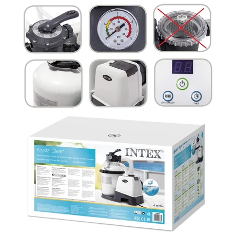 SX1500 Филтърна помпа с пясъчен филтър INTEX Krystal Clear 26644