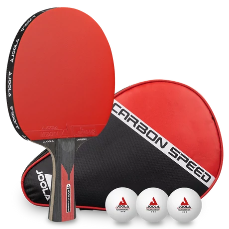 Комплект ракета за тенис на маса с калъф и 3 топчета – JOOLA CARBON SPEED