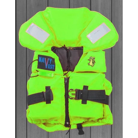 Спасителна жилетка, детска 15-30 кг, неонозелена - S-SPORT