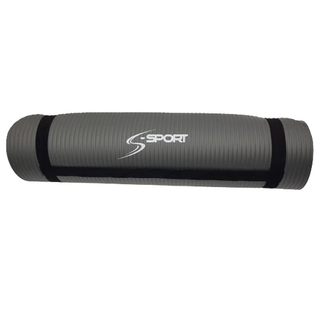 S-SPORT йога постелка / фитнес постелка, дебела, сива