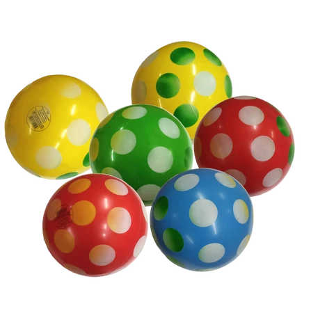 PVC топка, декор (цветни) на точки, 300 мм PLASTO