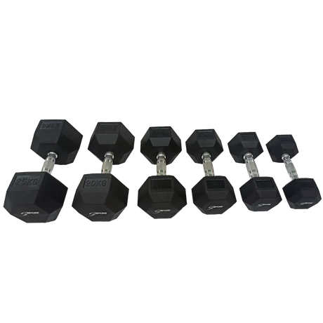 S-SPORT Шестоъгълен гумен дъмбел, 5 кг