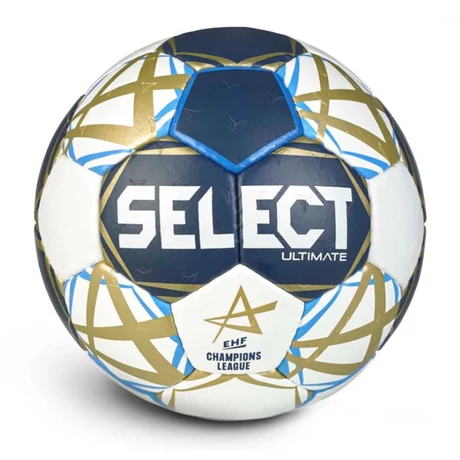 Състезателна хандбална топка Select Ultimate EHF Шампионска лига V25 синьо/бяло размер 2
