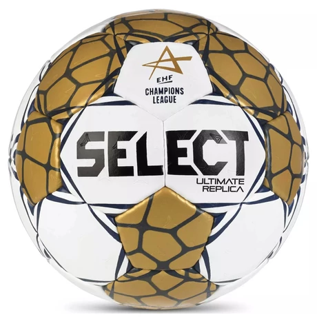 Хандбална топка Select Ultimate EHF Шампионска лига Replica V24 бяло/златно размер 0