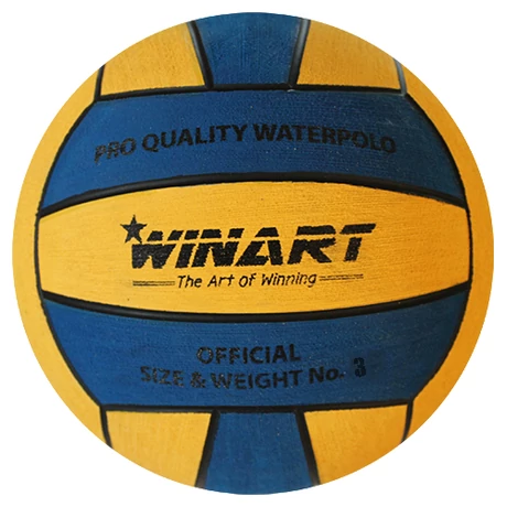 Топка за водна топка, детска, размер 3, синьо-жълта WINART