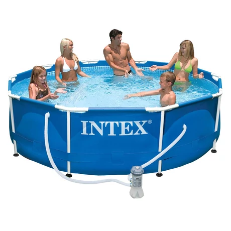 Комплект басейн с метална рамка, 305x76 см, с филтърна помпа - INTEX 28202