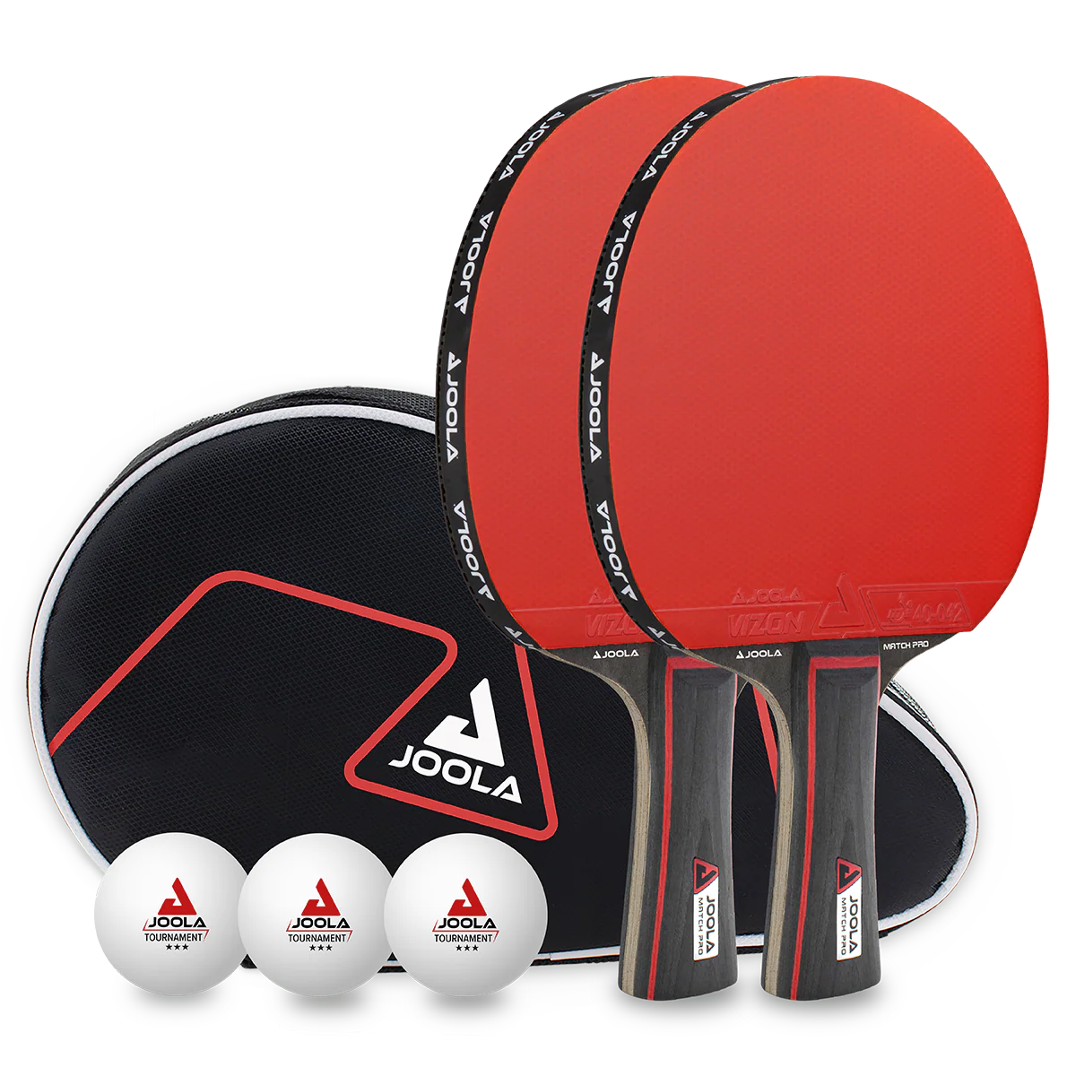Комплект ракети за тенис на маса с калъф и 3 топчета JOOLA DUO PRO
