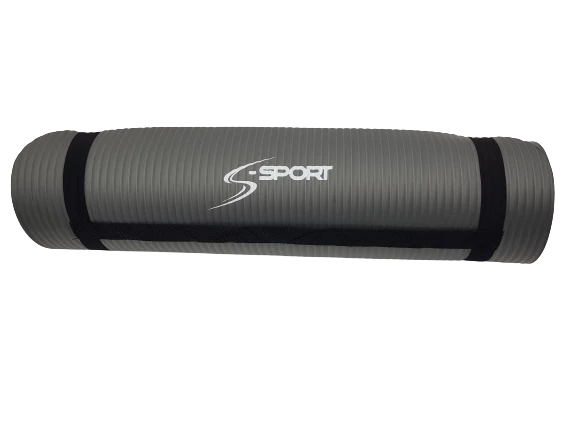 S-SPORT йога постелка / фитнес постелка, дебела, сива