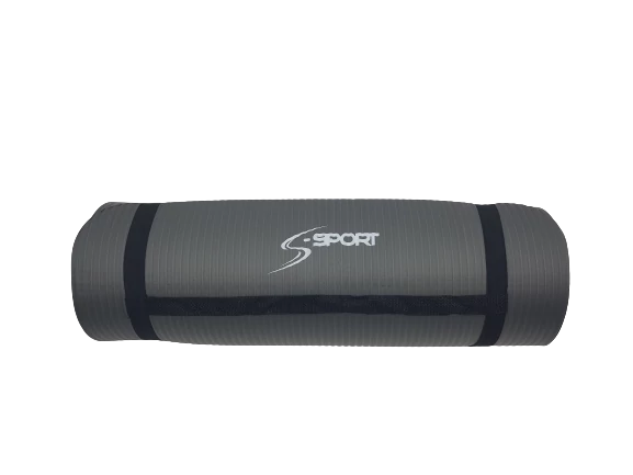 S-SPORT постелка за йога / фитнес постелка, екстра дебела, сива