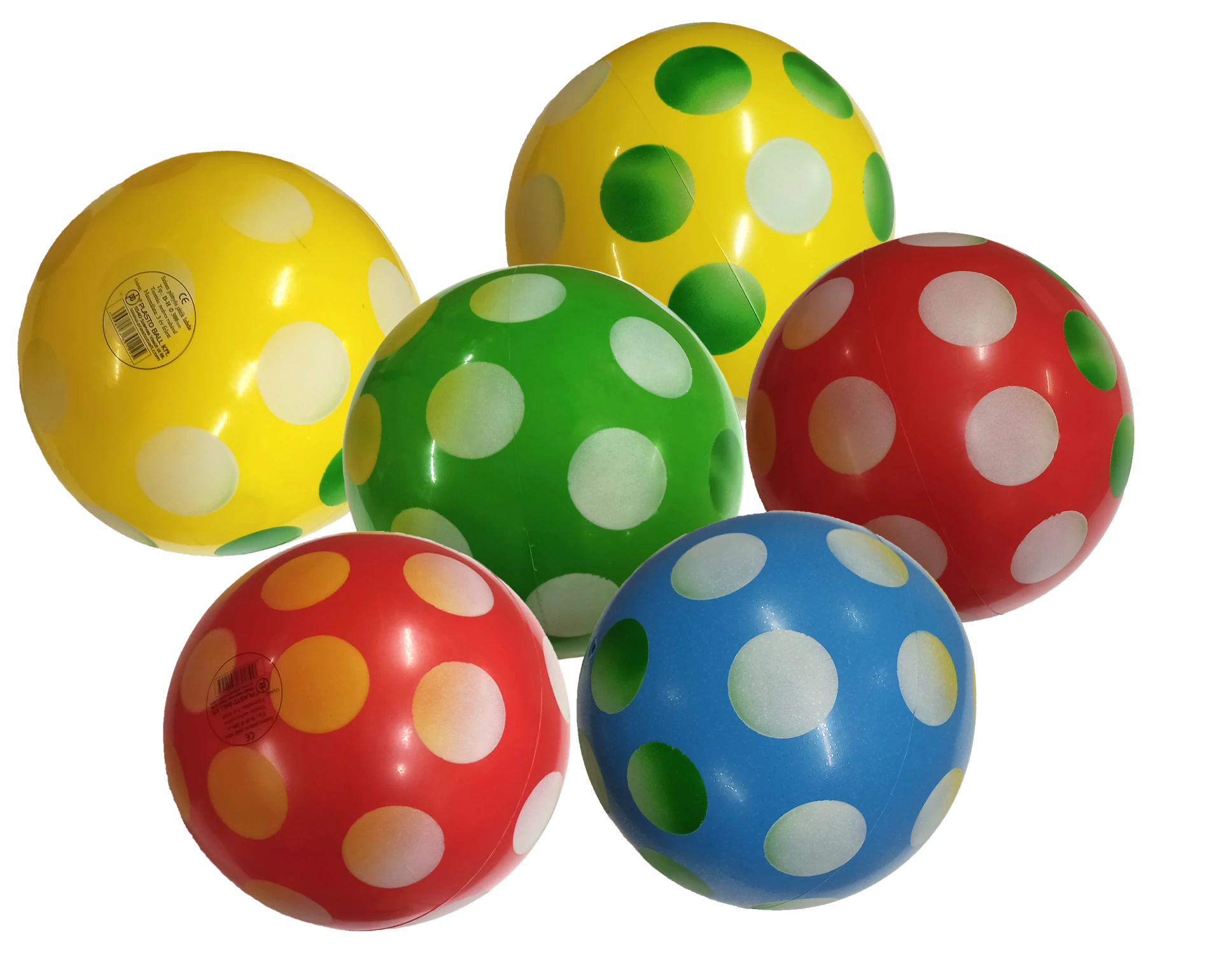 PVC топка, декор (цветни) на точки, 300 мм PLASTO